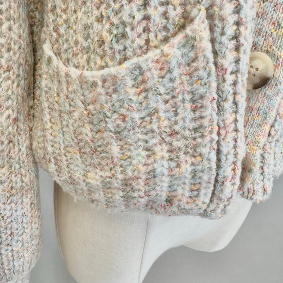 BB Dakota Golden Hour Confetti Cardigan Size Small Semi Cropped - Picture 8 of 15